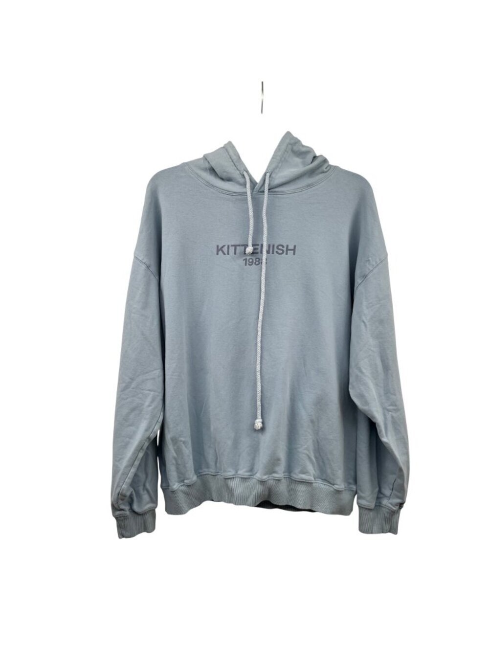 KITTENISH 1988 Womens Logo Pullover Hoodie Long Sleeve Blue Size Medium